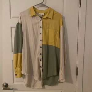 Long Sleeve Colorblock Top